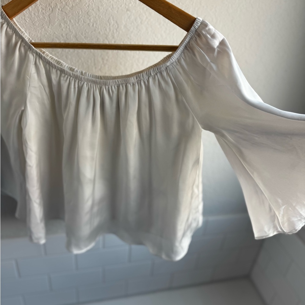 Elegant White Off-Shoulder Women's Top